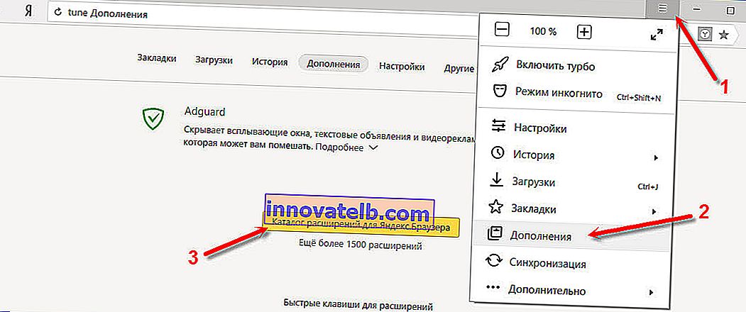 Installieren eines VPN-Add-Ons im Yandex-Browser