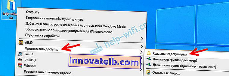 Windows 10: desactive compartir una carpeta o archivo 