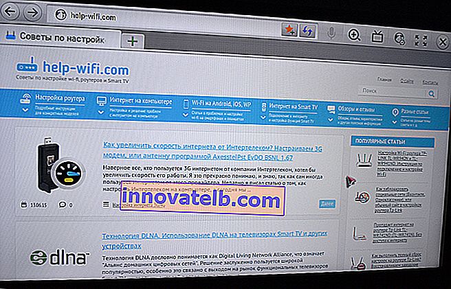 Åbning af webstedet i Smart TV-browseren