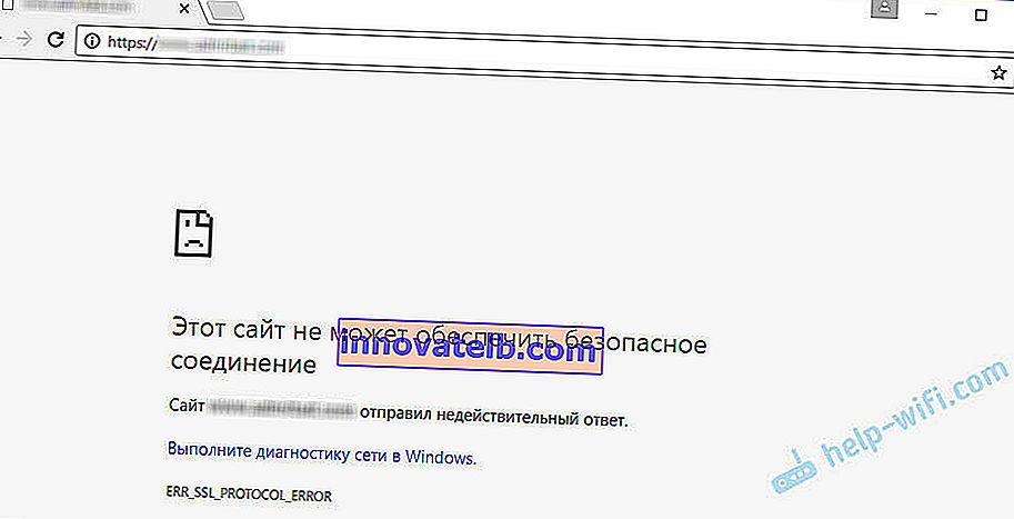 Nezabezpečené pripojenie k prehliadaču Google Chrome: ERR_SSL_PROTOCOL_ERROR