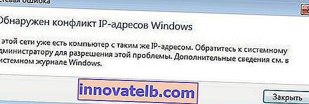 Otkriven je sukob IP adrese Windows