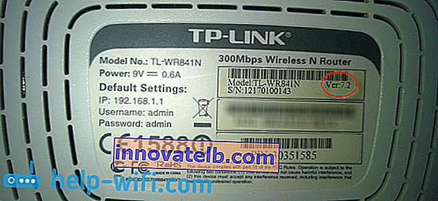 Versión de hardware del enrutador tp-link TL-WR841N