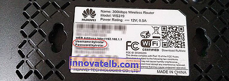 Admin / admin ikke egnet til Huawei router