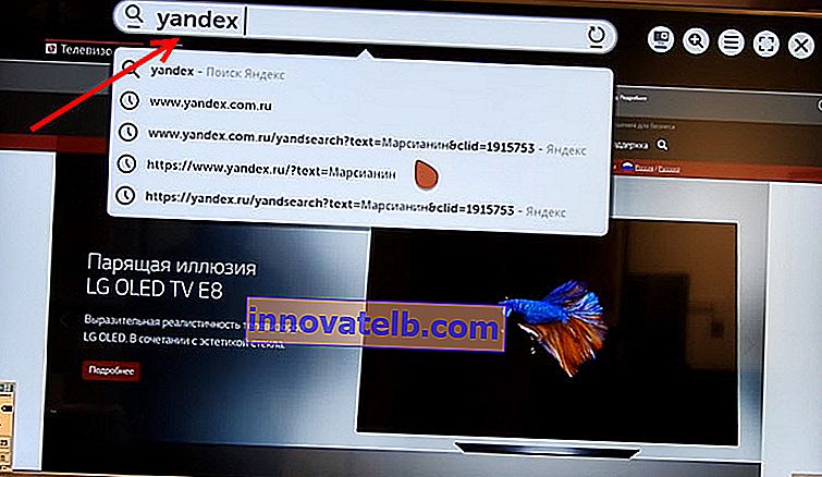 Gennemse websteder på LG Smart TV