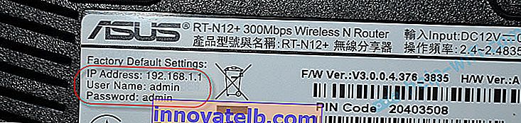 Az ASUS router felhasználói neve és jelszava