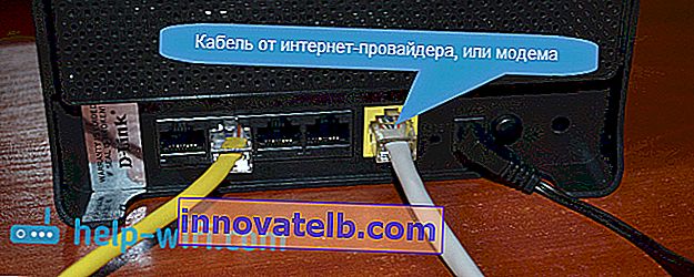 Conectarea Internetului la conectorul WAN al routerului D-link