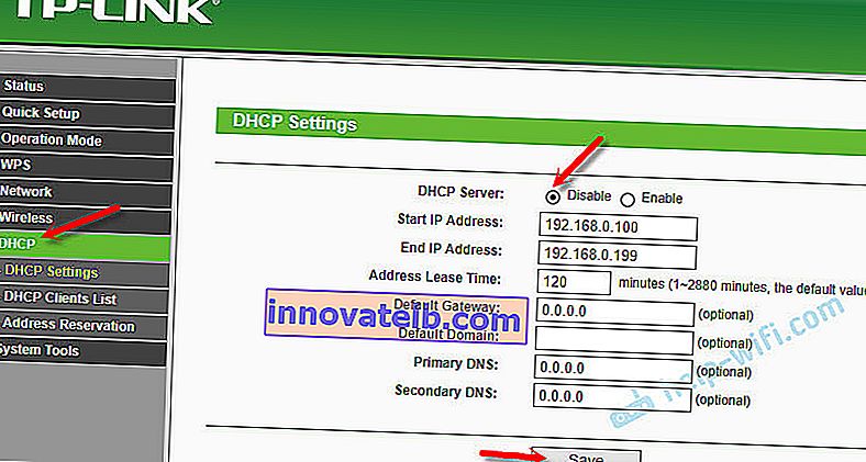 Deaktiver DHCP-server på TP-Link-adgangspunkt