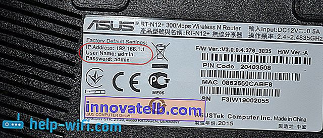 192.168.1.1: ASUS standard IP-adresse til routeren 