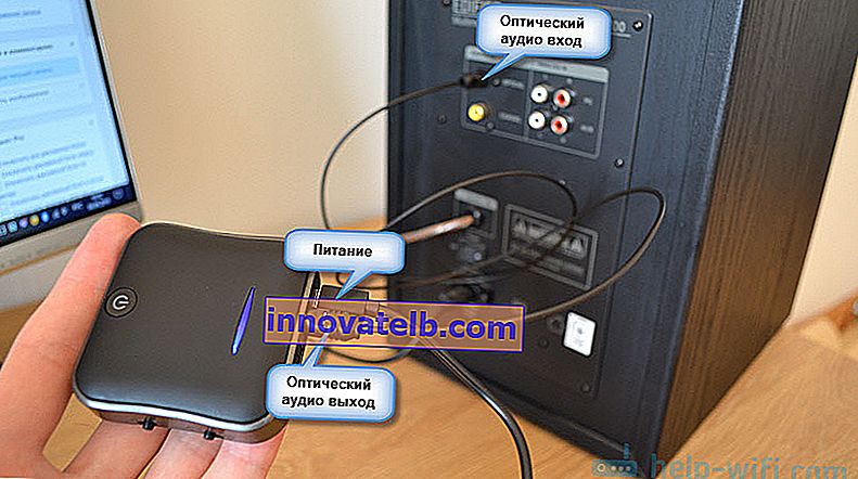 Povezivanje telefona sa sustavom zvučnika putem Bluetooth odašiljača (optički audio kabel)