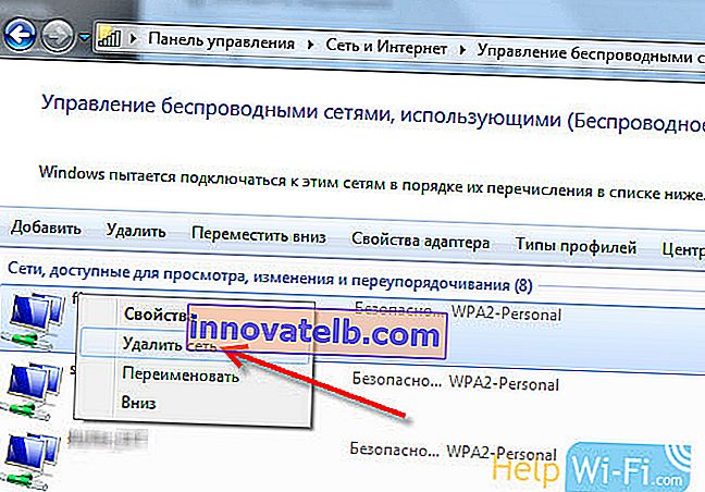 Verwijder wifi-netwerk in Windows 7