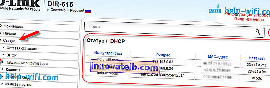DHCP statisztikák a D-Link útválasztón