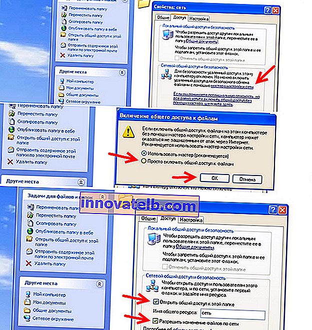 Configuración del uso compartido de la red de área local en Windows XP