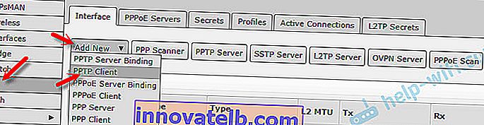 PPTP kliens a MikroTik oldalon