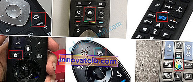 Botón para llamar al menú de Smart TV en el control remoto del televisor