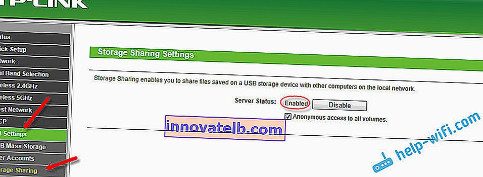 Fájlok megosztása USB flash meghajtón egy TP-LINK útválasztón keresztül