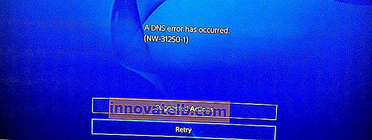 NW-31250-1 DNS-hiba a PS4-en
