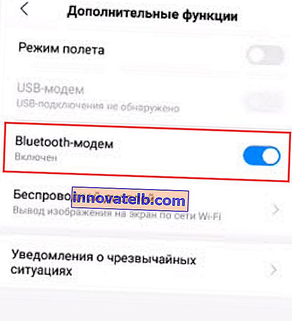 Verteilung des Internets vom Telefon über Bluetooth