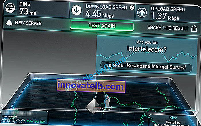 Internet sebességű Internettelecom antennával 24 dB