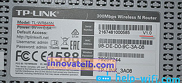 Verzija hardvera TP-Link TL-WR845N