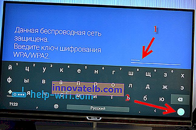 Indtastning af en Wi-Fi-adgangskode på Android TV