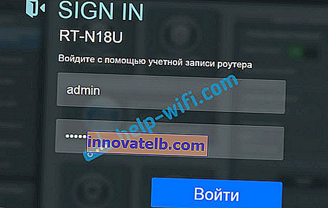 Jelszó kérés az Asus RT-N18U beállításainak megadásakor