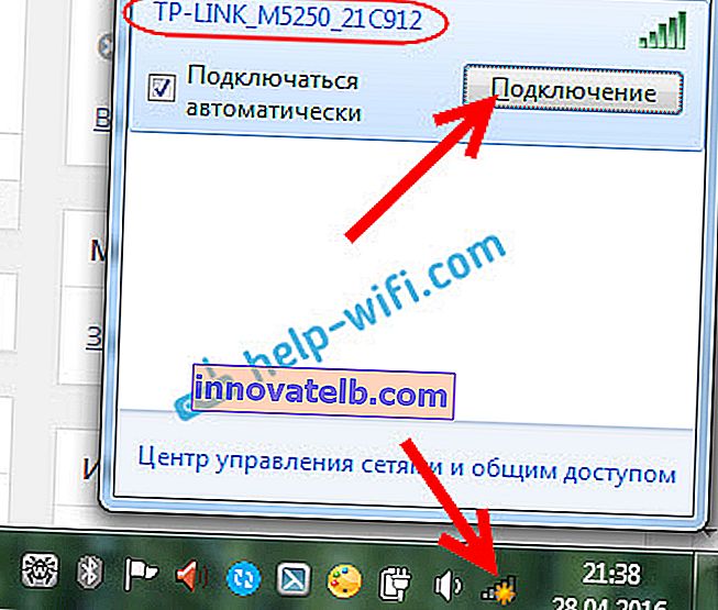 הזנת הגדרות TP-LINK M5250 באמצעות Wi-Fi