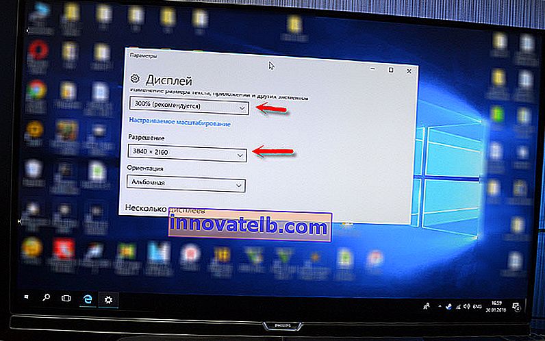 4k opløsning 3840x2160 til tv i Windows 10-indstillinger