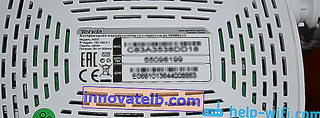 Gyári IP-cím és jelszó Tenda N301