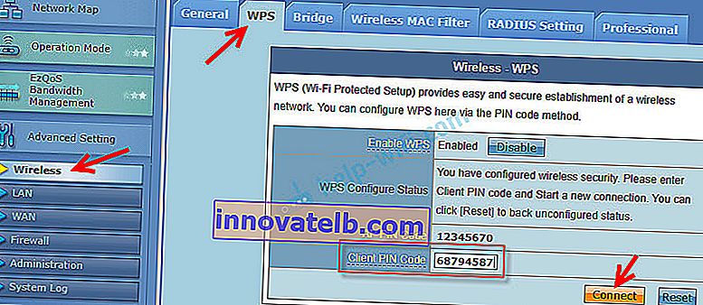 A nyomtató csatlakoztatása a Wi-Fi-hez WPS PIN-kód használatával