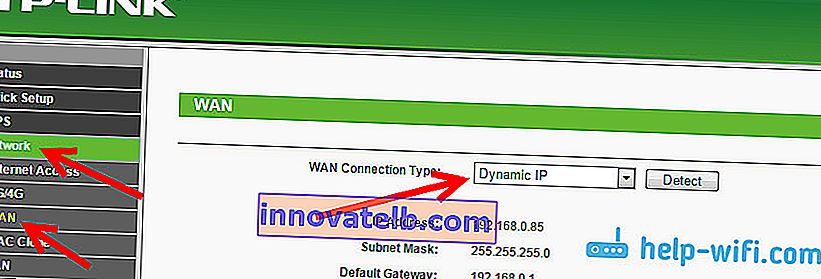 Dobivanje dinamičke IP adrese na TP-Link