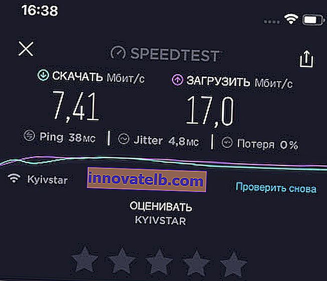 Velocidad de LTE Kyivstar a través de TP-Link M7200