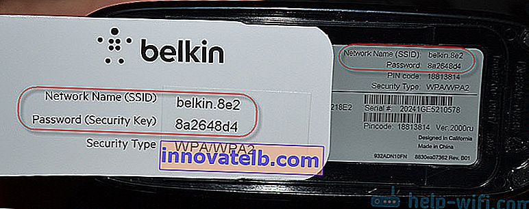 Lozinka tvorničkog usmjerivača Belkin i naziv Wi-Fi mreže